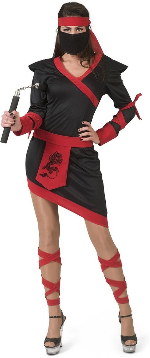 Ninja & Samurai Kostuum | Ninja Strijder Vol Doodsverachting | Vrouw | Maat 36-38 | Carnaval kostuum | Verkleedkleding